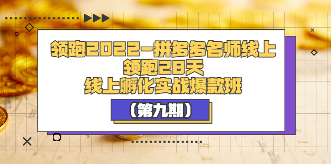 （202208036期）领跑2022-拼多多名师线上领跑28天，线上孵化实战爆款班（第九期）