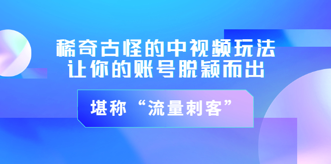 （202207149期）稀奇古怪的中视频玩法，让你的账号脱颖而出，堪称“流量刺客”（图文+视频)