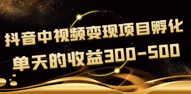 （202209121期）黄岛主《抖音中视频变现项目孵化》单天的收益300-500 操作简单粗暴