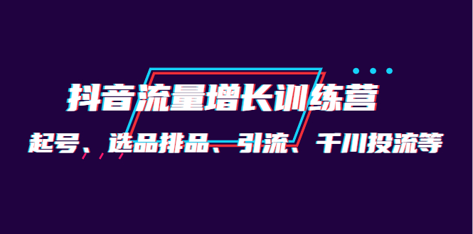 （202210108期）月销1.6亿实操团队·抖音流量增长训练营：起号、选品排品、引流 千川投流等